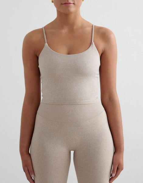 Aim'n Beige Melange Shape Seamless Strap Singlet Neutral 