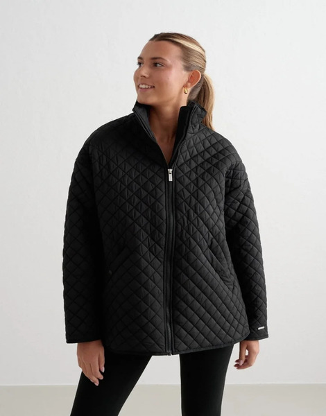  Aim'n Black Oversized Quilted Jacket 