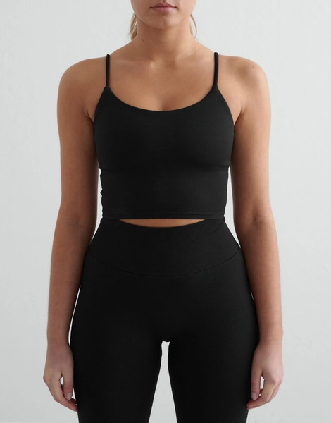  Aim'n Black Shape Seamless Strap Singlet 