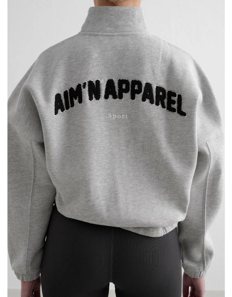  Aim'n Grey Melange Campus Sweat Zip Jacket 