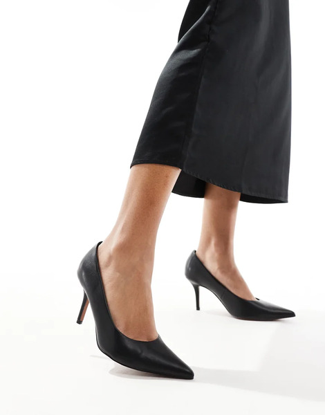  Aldo Bialle Slingback Heels In Black Leather 
