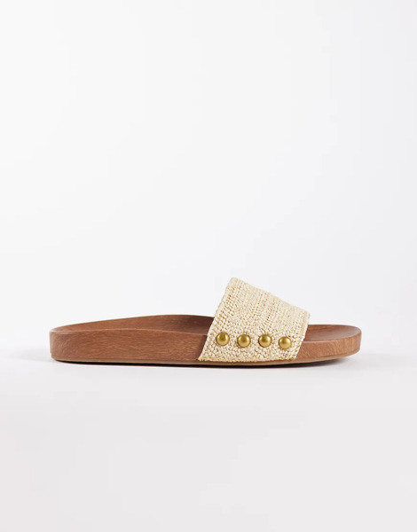  Aldo Rooted Flat Sandal In Beige Neutral 