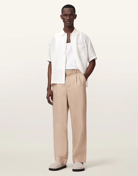  Allsaints Roland Tailored Trouser In Beige Neutral 