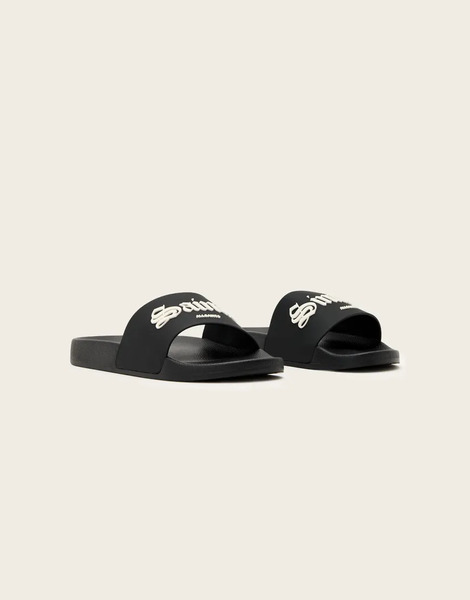  Allsaints Saints & Sinners Logo Sliders In Black 