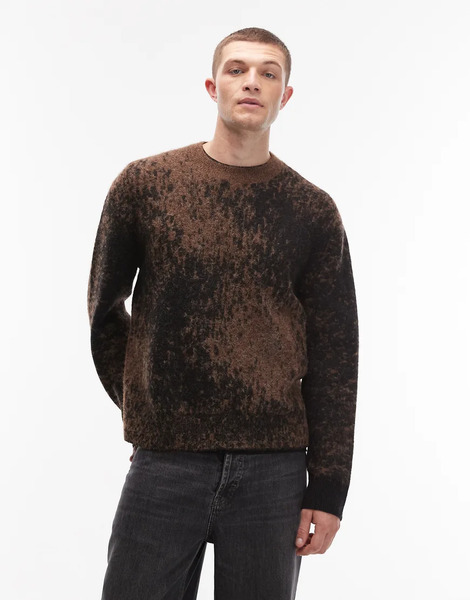  Allsaints Storm Knitted Jumper In Brown 