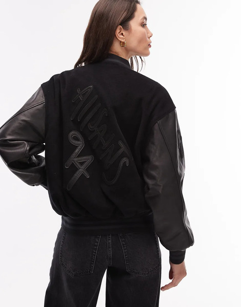  Allsaints Versity Bomber In Black 