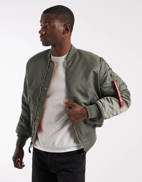  Alpha Industries Bomber Jacket In Khaki Green 