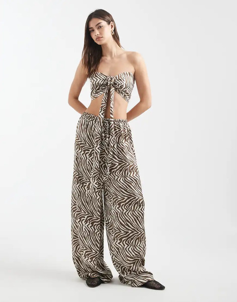  Aray Beach Trouser In Zebra Print Multi 