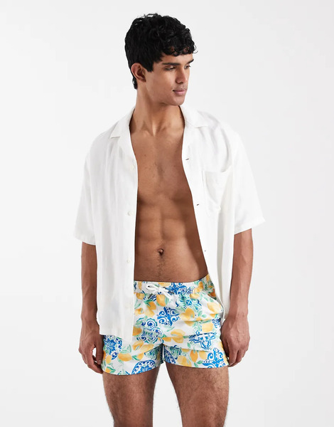  Aray Lemon Print Swim Short In Multi 