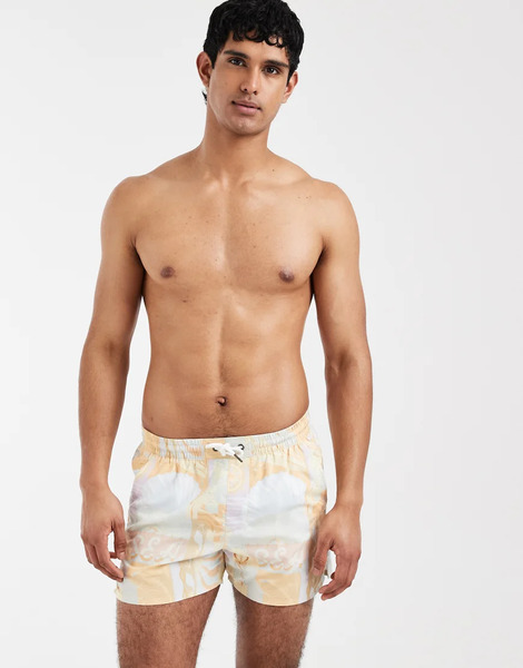  Aray Seascape Print Swimshort In Orange Multi 