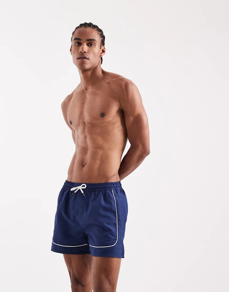  Aray Swimshort With Contrast Trim In Navy 