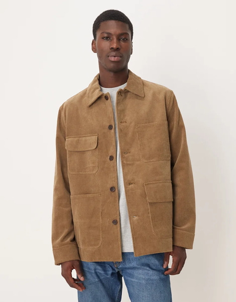  Arket Cord Utility Shacket In Light Brown Neutral 