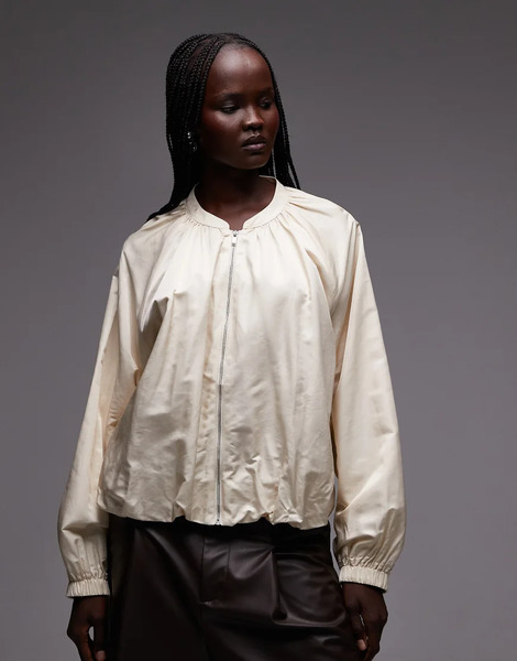  Arket Lightweight Bomber Jacket In Beige Neutral 