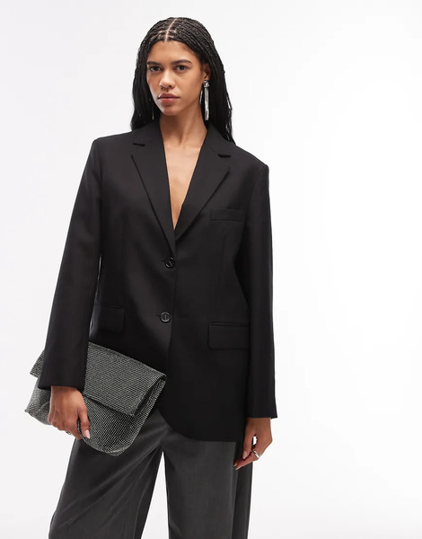  Arket Oversized Boyfriend Blazer In Black 