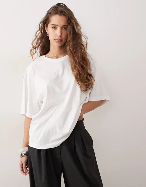  Arket Oversized T Shirt In White 