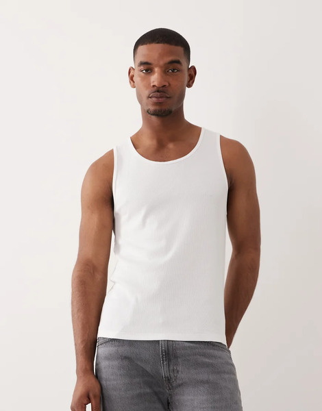  Arket Ribbed Tank Top In White 