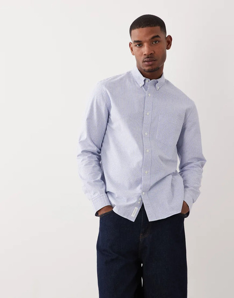  Arket Shirt In Light Blue Stripe 