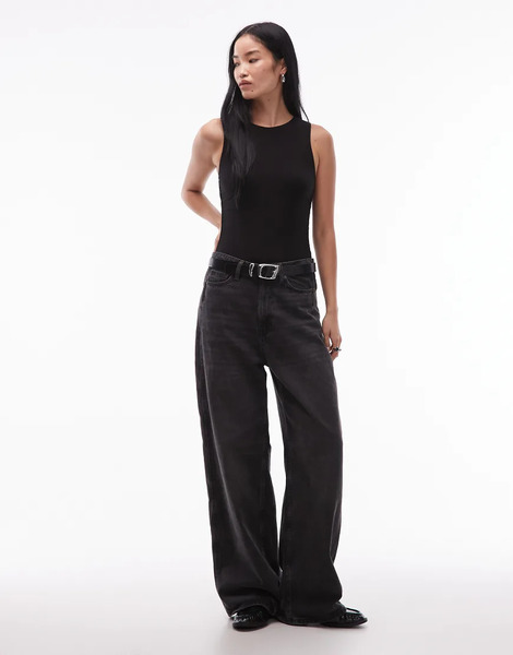  Arket Soft Stretch Bodysuit In Black 
