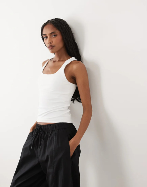  Arket Supersoft Active Tank Top In White 