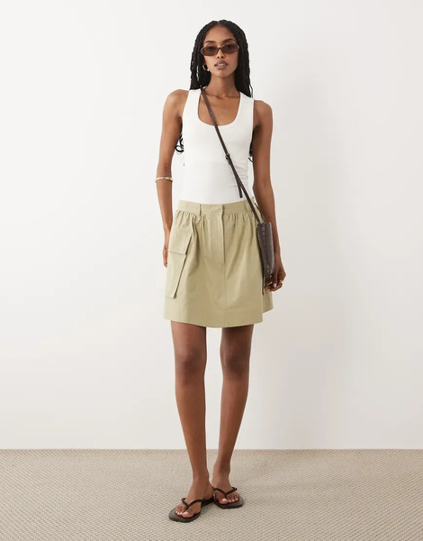  Arket Utility Mini Skirt In Beige Neutral 