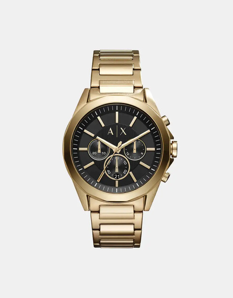  Armani Exchange Ax2611 Chronograph Bracelet Watch In Gold 