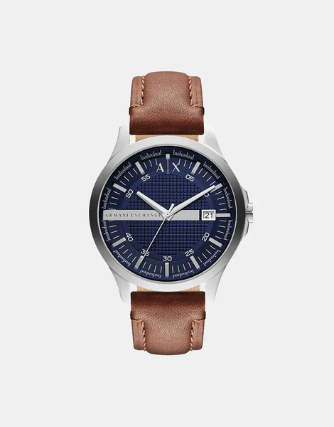  Armani Exchange Ax2133 Leather Watch In Brown 