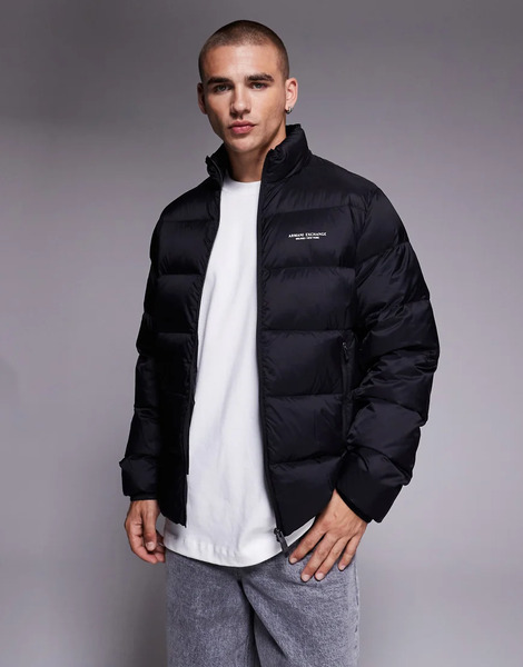  Armani Exchange Puffer Jacket In Black 