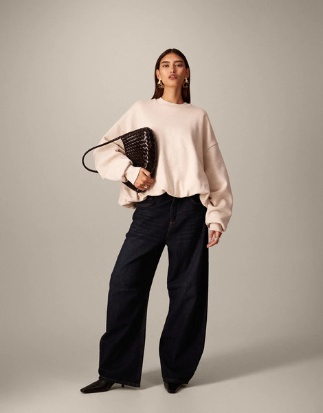  Arrange Bubble Hem Sweatshirt In Oatmeal Neutral 