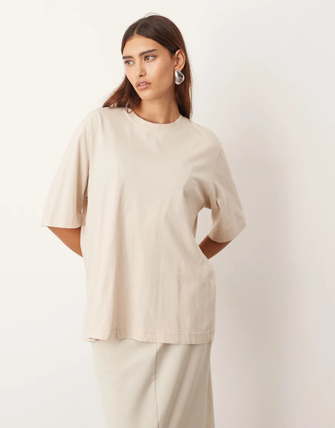  Arrange Jersey Oversized T Shirt In Ecru Neutral 