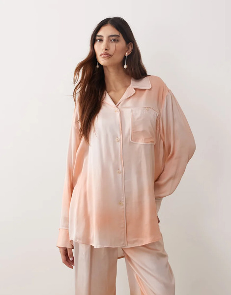  Arrange Oversized Shirt Co Ord In Light Orange 