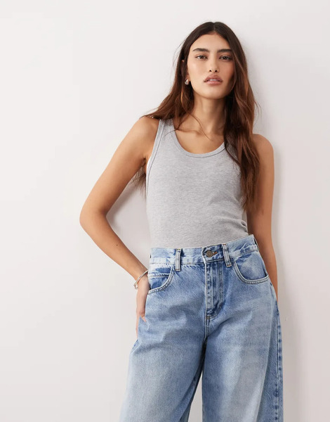  Arrange Premium Vest Top In Grey Marl 
