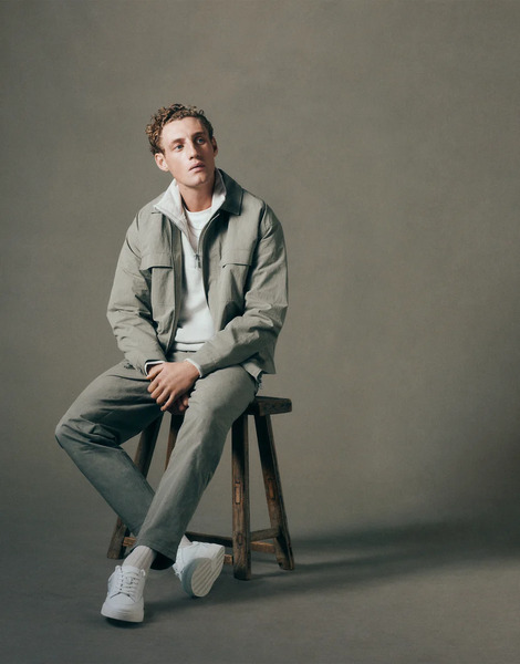  Asos Collective Nylon Shacket Co Ord In Pale Khaki Green 