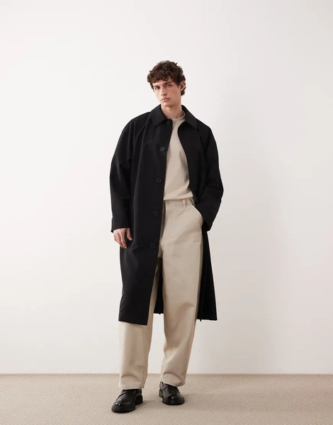  Asos Collective Unlined Carcoat In Black 