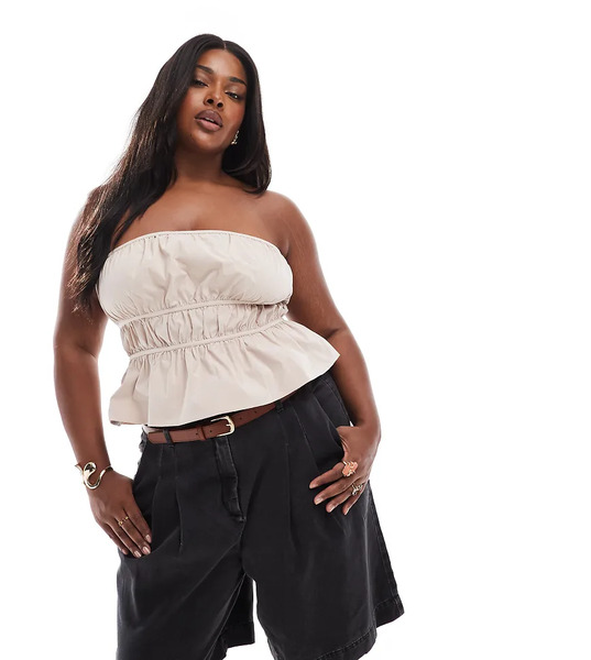  Asos Design Curve Denim Bermuda Short With Belt In Black 