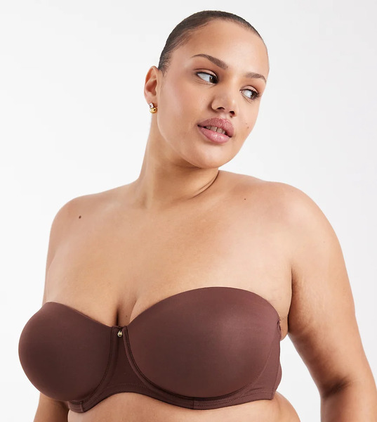  Asos Design Curve Moulded Multiway Underwired Bra In Chocolate   Brown 