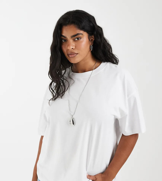  Asos Design Curve Oversized T Shirt In White 