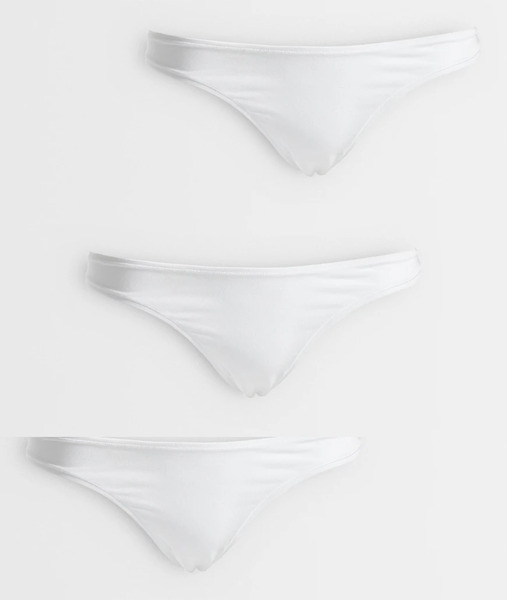  Asos Design Curve 3 Pack Cotton Thong In White 