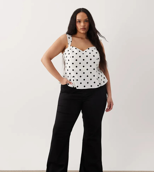  Asos Design Curve Power Stretch Sculpt Flare Jeans In Black 