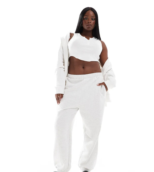  Asos Design Curve Ultimate Jogger In Ice Marl Grey 