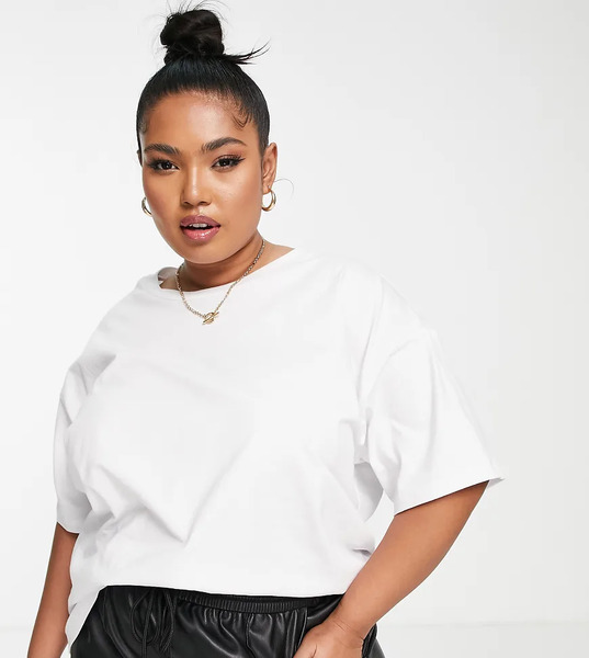  Asos Design Curve Ultimate Oversized T Shirt In White 
