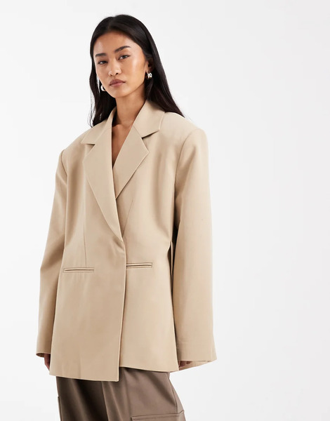  Asos Design A Line Oversized Blazer In Camel Neutral 