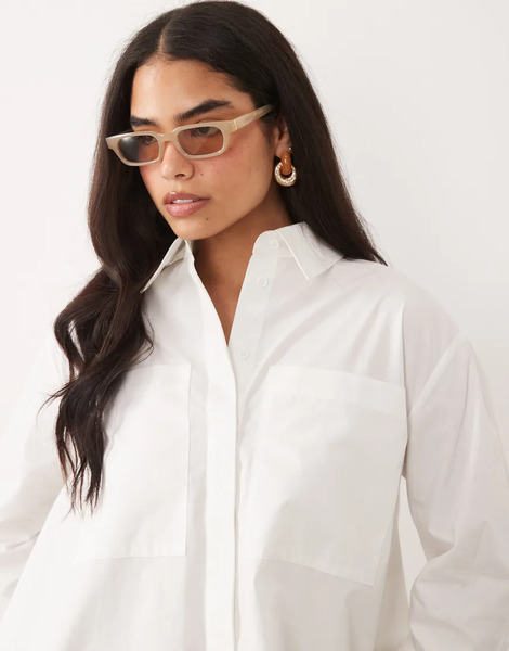  Asos Design A Line Oversized Shirt In White 