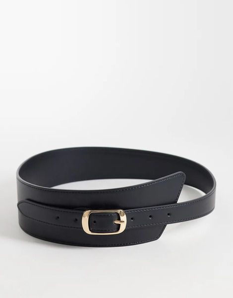  Asos Design Asymmetric Waist Belt In Black 