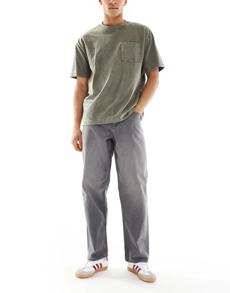  Asos Design Baggy Jeans In Grey 