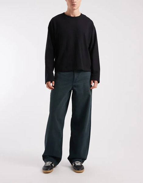  Asos Design Baggy Jeans In Overdyed Blue 