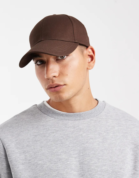  Asos Design Baseball Cap In Brown 