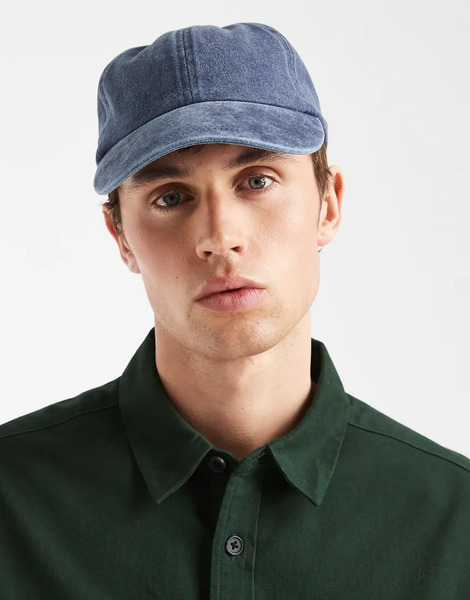  Asos Design Baseball Cap In Washed Navy 