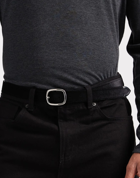  Asos Design Belt In Black Velvet 