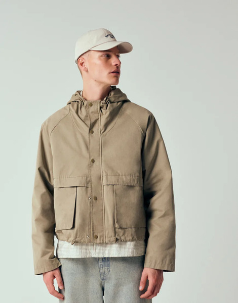  Asos Design Boxy Oversized Windbreaker In Khaki Green 