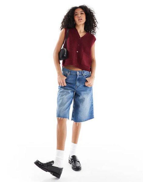  Asos Design Boxy Structured Waistcoat In Plum Purple 